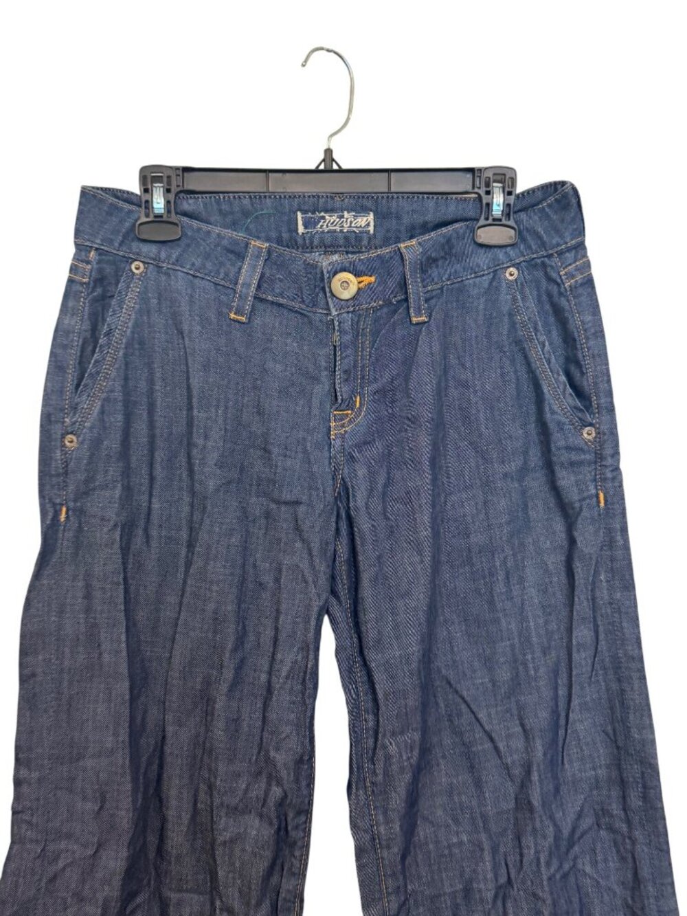Hudson Womens Wide-Leg Blue Denim Jeans 100% Cotton Size 27 Made In USA - Picture 5 of 8